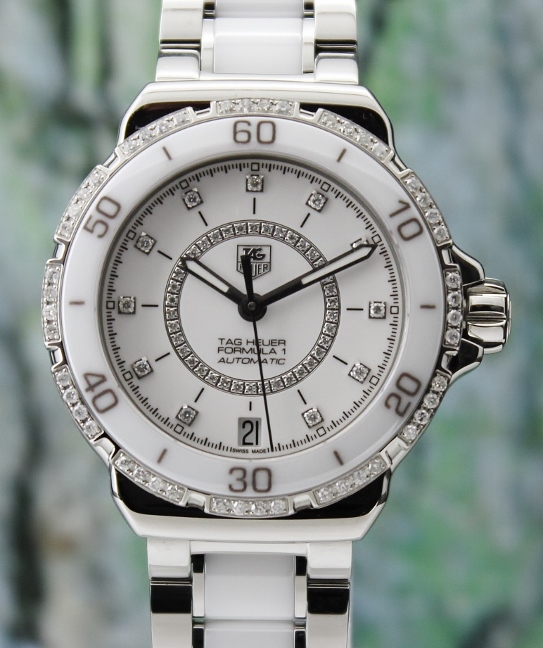 (image for) UNWORN TAG HEUER FORMULA 1 AUTOMATIC CERAMIC DIAMOND WATCH / WAU2213